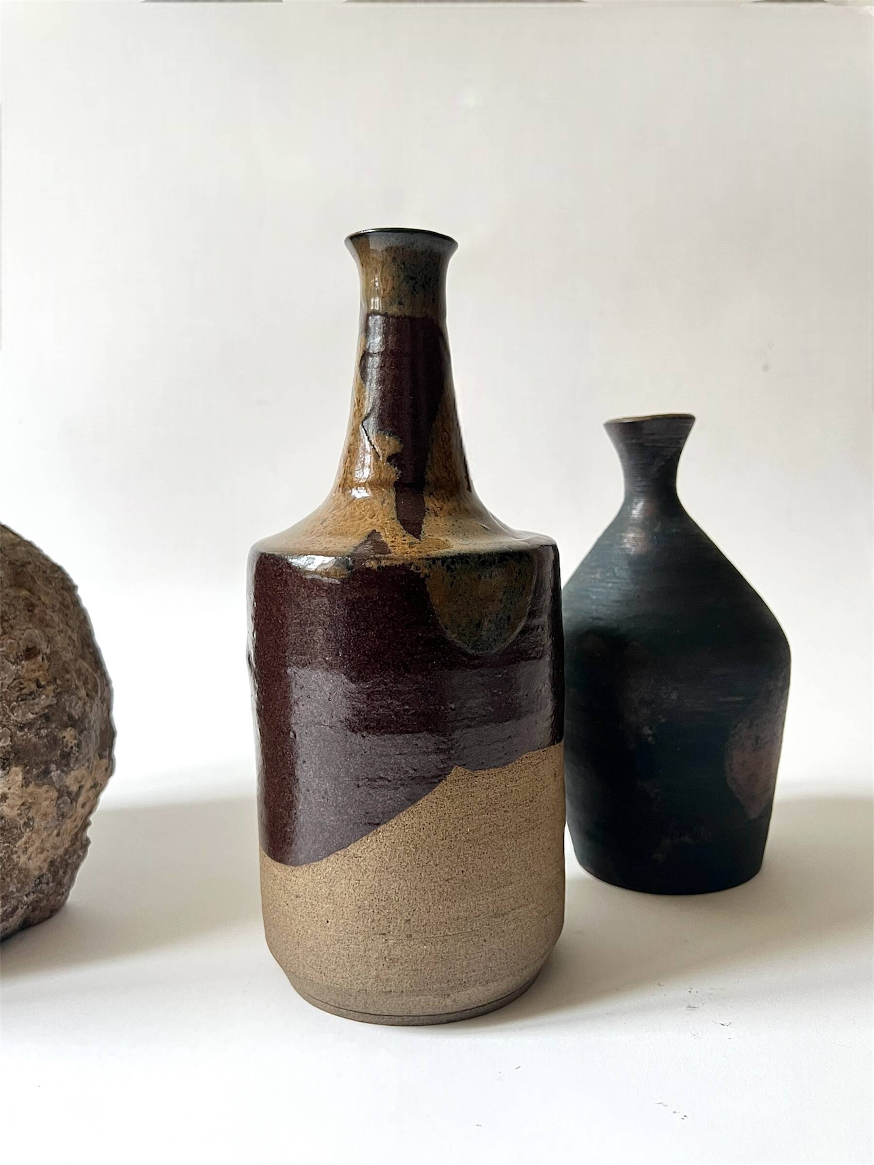 Ceramic - Soliflore vase in glazed stoneware, France circa 1970