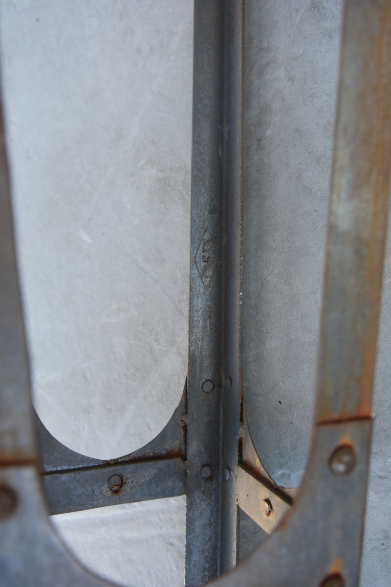 Pair of vintage industrial style metal lampposts