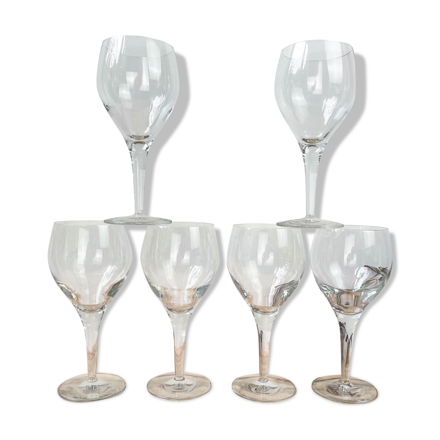 6 vintage crystal water glasses