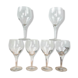 6 vintage crystal water glasses