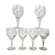 6 vintage crystal water glasses