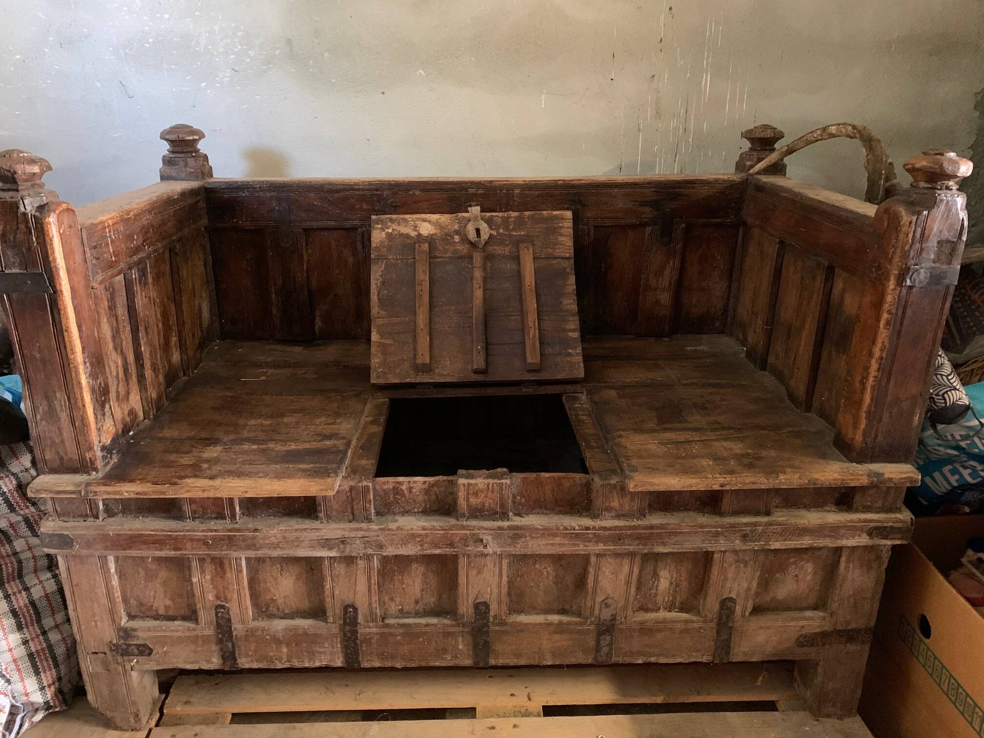 Indian solid wood chest bench