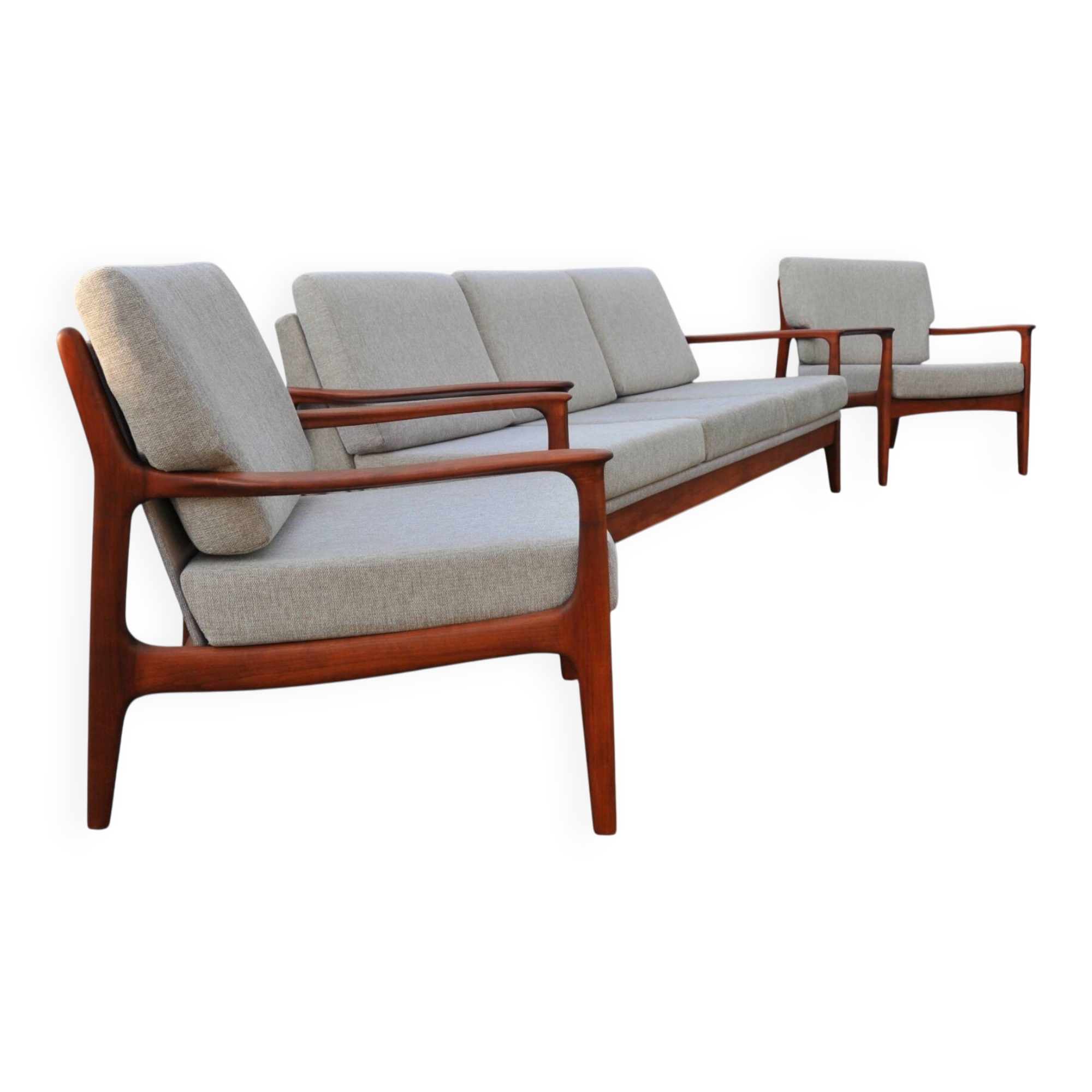 Eugen Schmidt Soloform vintage Teak Sofa und 2 Sessel