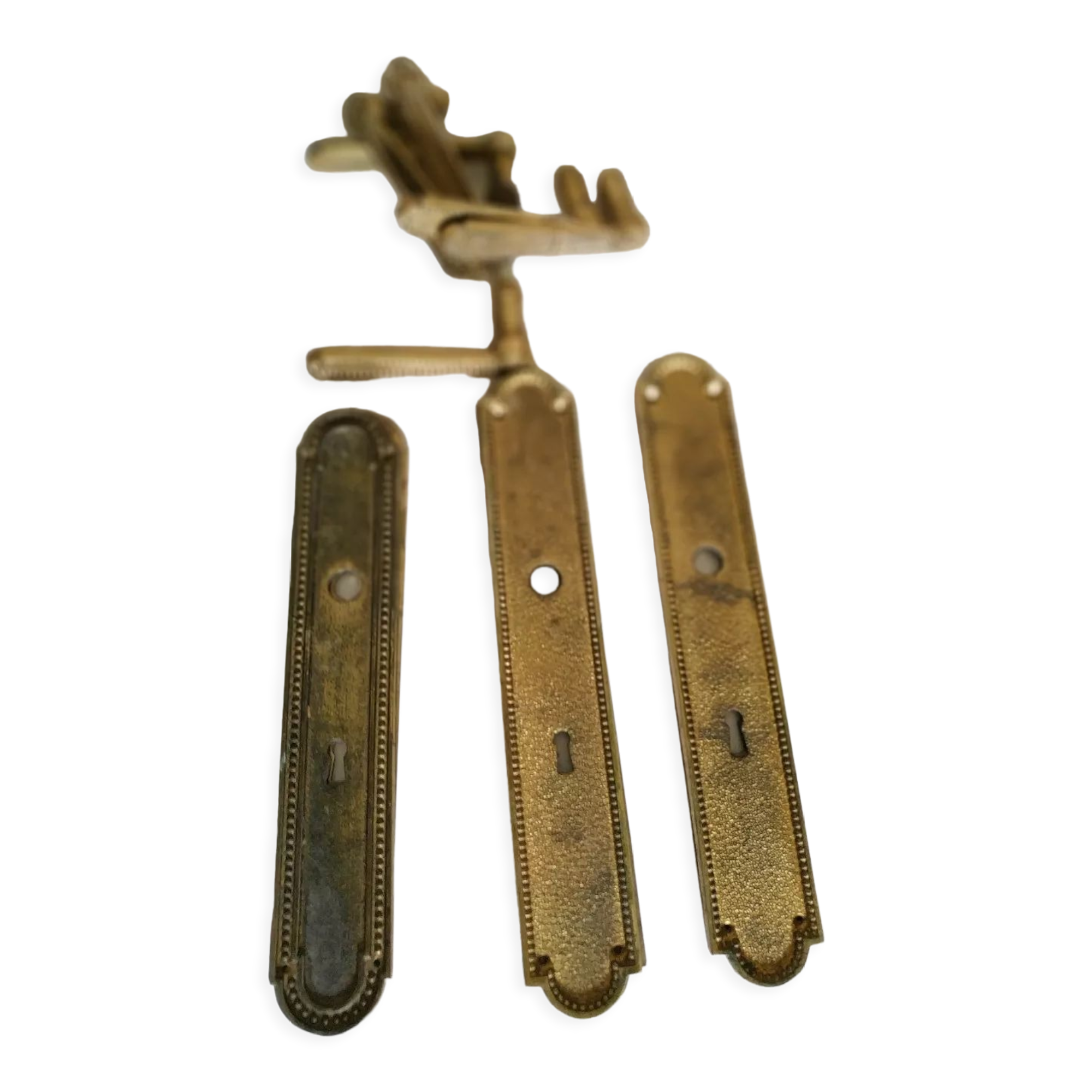 Cleanliness plate and bronze door handles