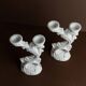 Two White Biscuit Porcelain Candleholders, Vintage Ceramic Candlesticks, Italy 1930s – Elegant Rococo-Style Decor