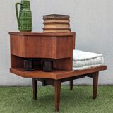 Vintage 1960s teak telephone hall bench