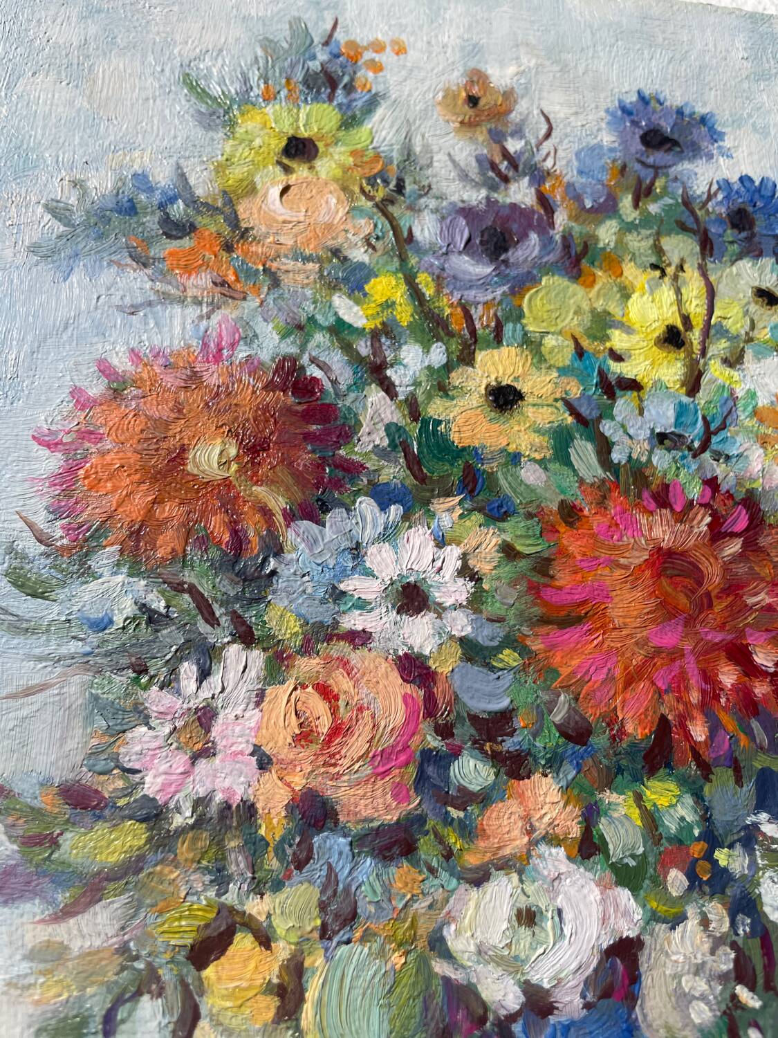 Flower bouquet painting signed Duboil