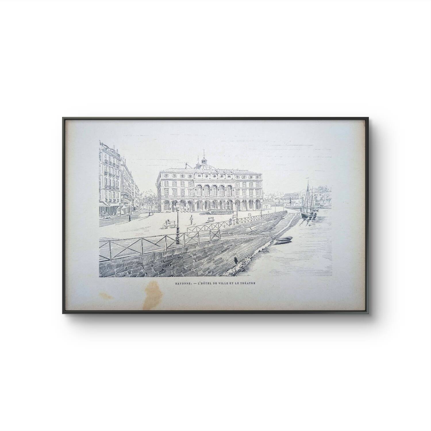 Bayonne, old illustration, printed in 1890.