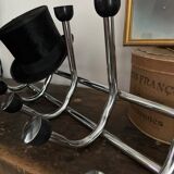 Old chrome coat rack with 12 hooks