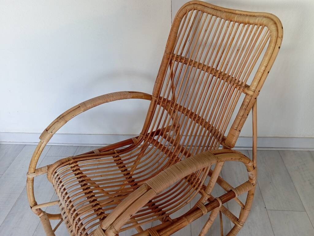 Rattan rocking chair from the 60s