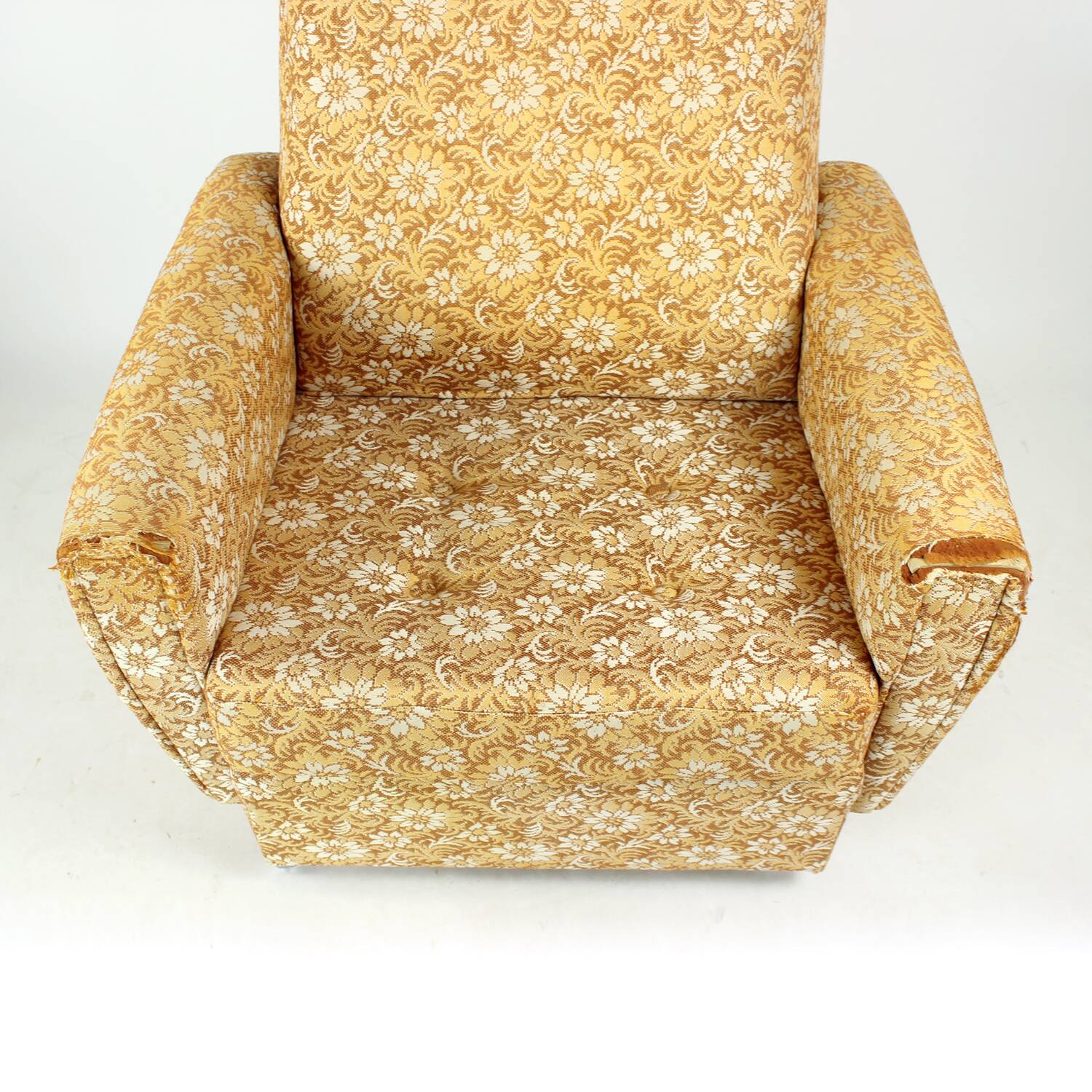 Midcentury Wingchair On Wheels By Ton, Czechoslovakia 1960s