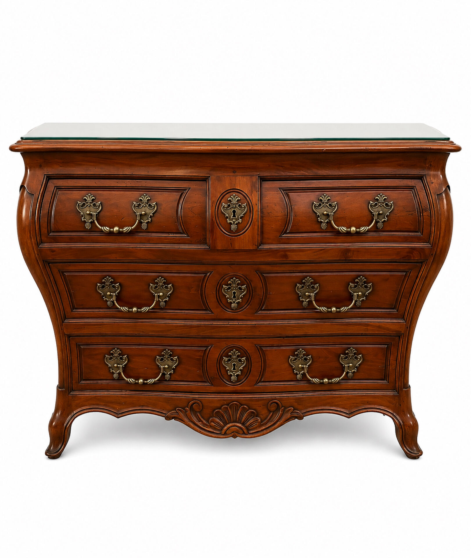 Bordeaux Louis XV Tomb Commode Solid Mahogany and Bronze 18th Century