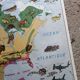 Vintage school map mdi North America-Asia Wildlife