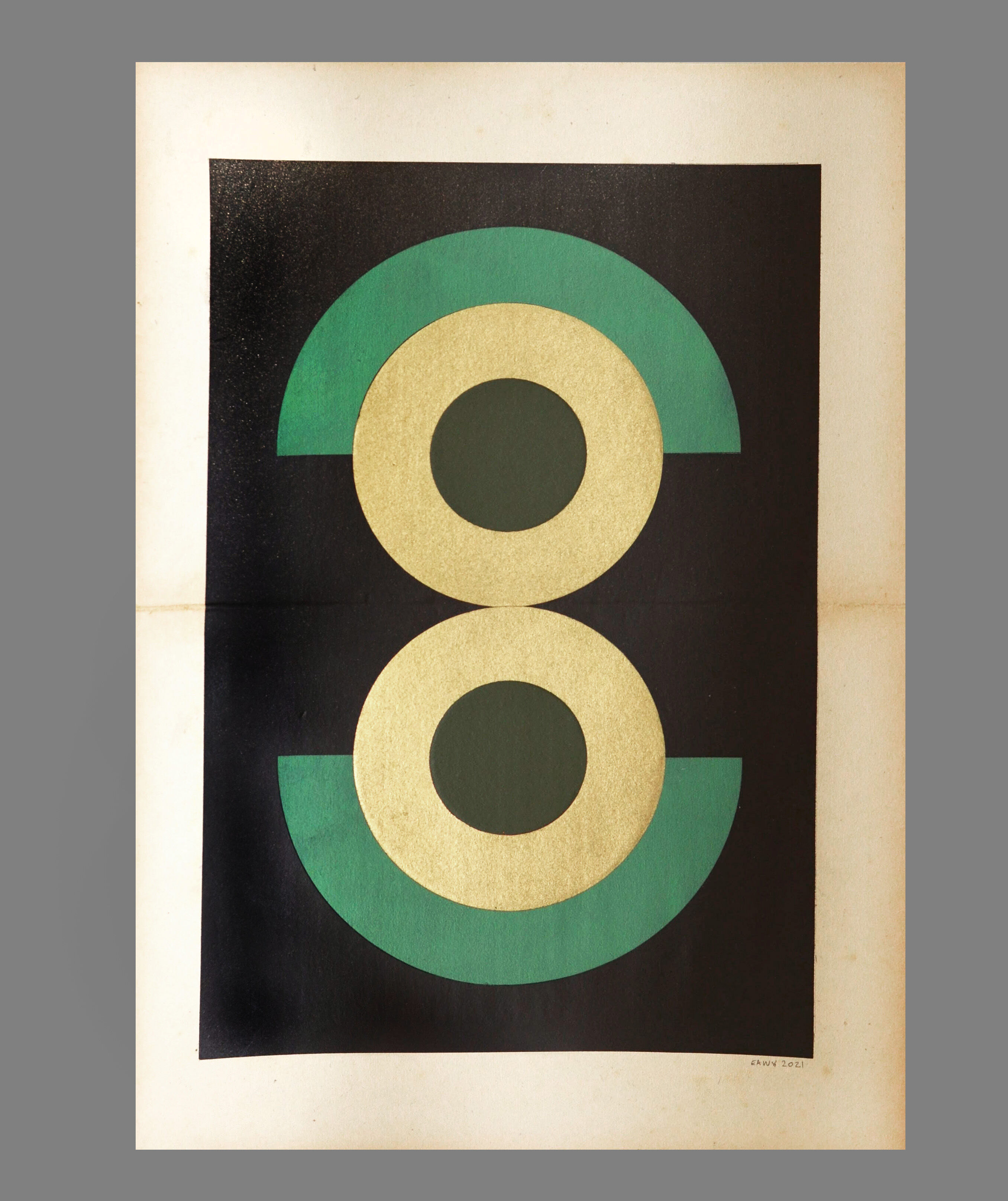 Collage on Old Paper • Sophie • signed Eawy