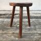 Old walking tabouret feet tripodes vintage wood