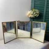 Vintage barber triptych mirror