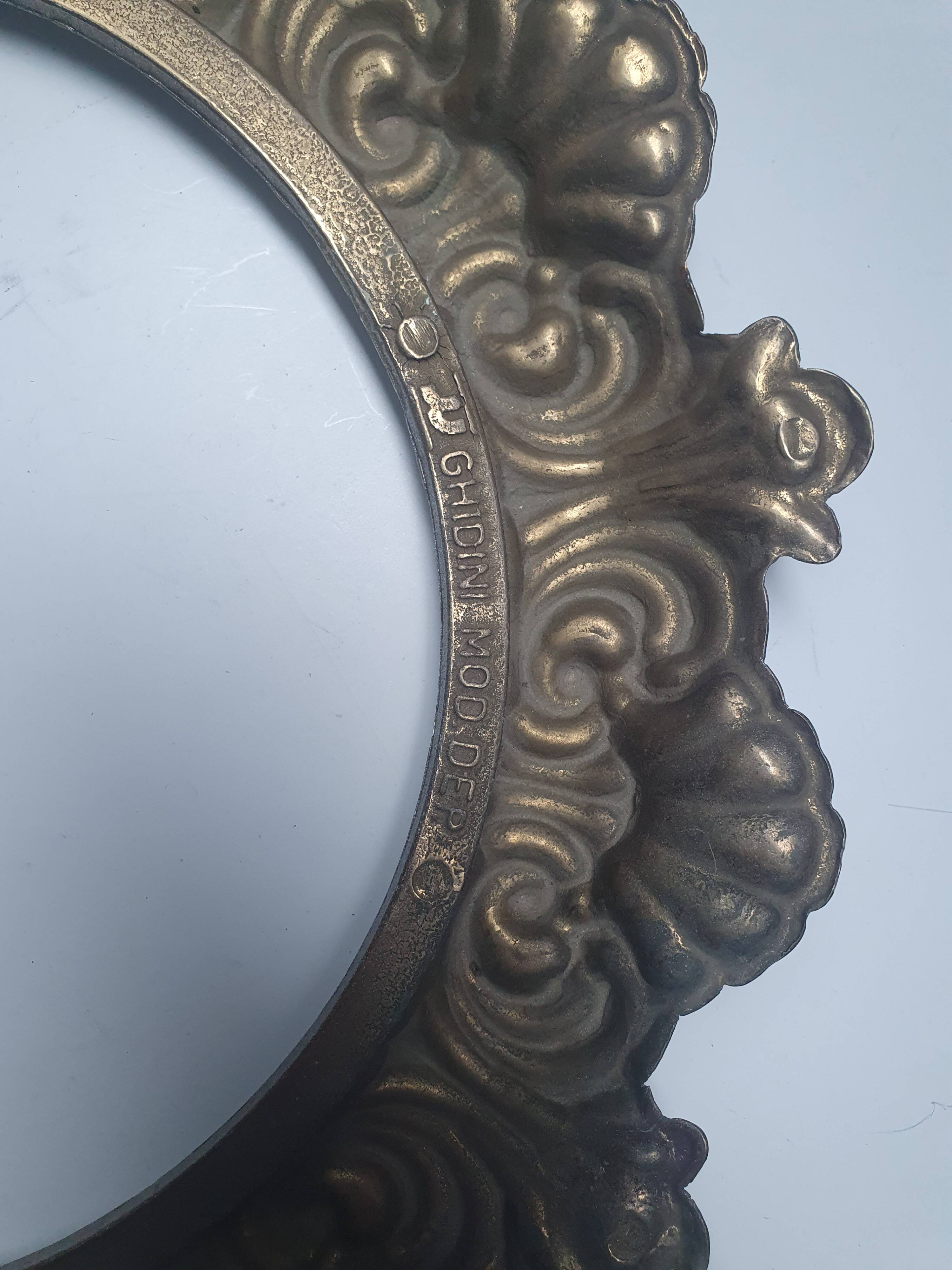 Vintage Ghidini brass and glass ceiling light | Italy, 1960s