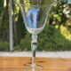 Large vase on a giant pedestal in transparent glass — Chalice style / Medic