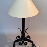 Brutalist tripod wrought iron lamp base 1950/1960.