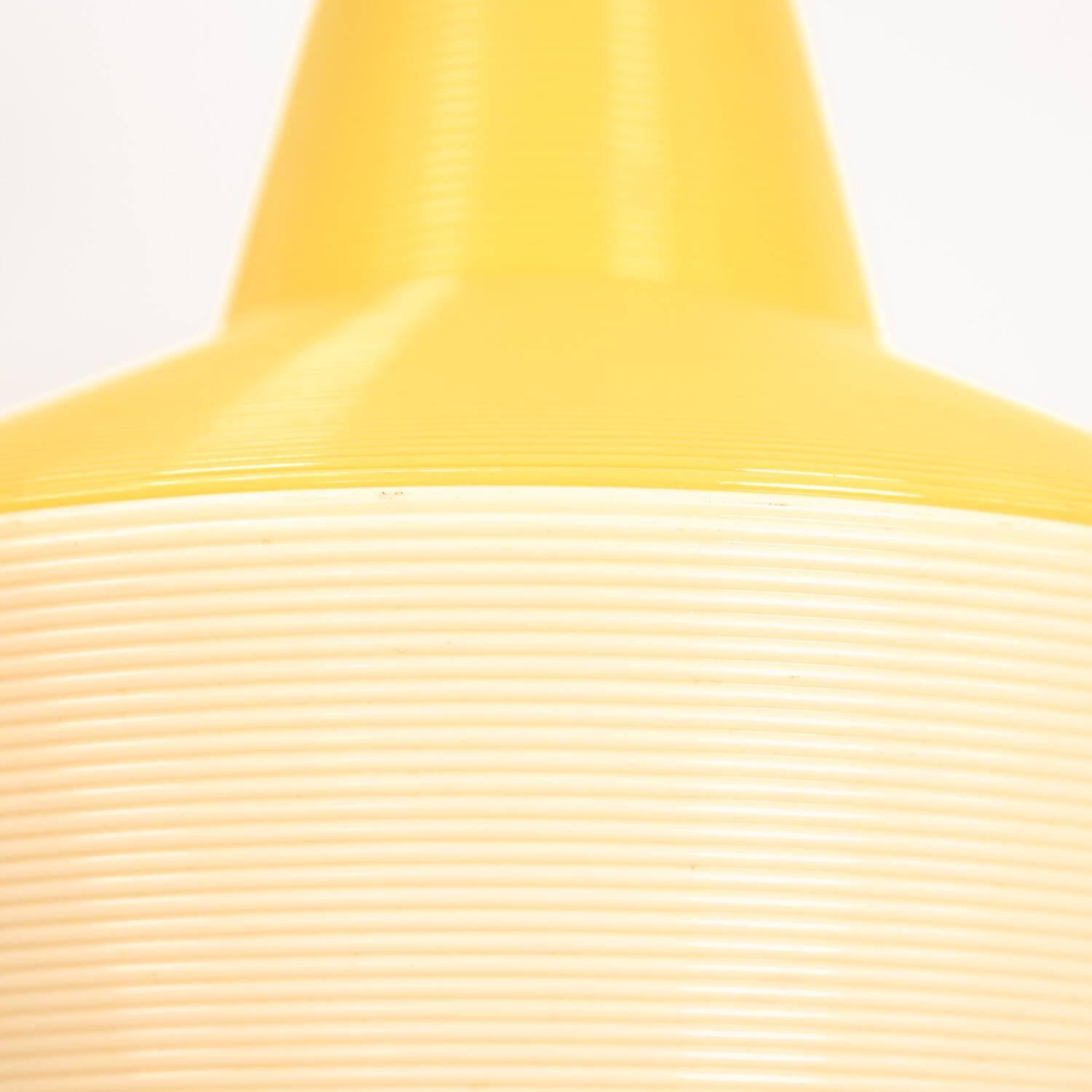 Yellow Rotaflex cellulose pending lamp by A.R.P, France 1970s