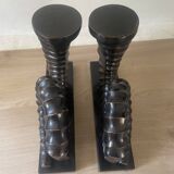 vintage sculptural bookends, ram's horns