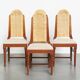 Set of four rattan Art Deco design dining chairs with high back