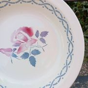 Round hollow dish or large plate, Janine model by Digoin, 1930/40