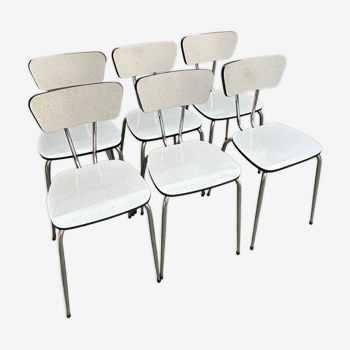 6 gray Formica chairs