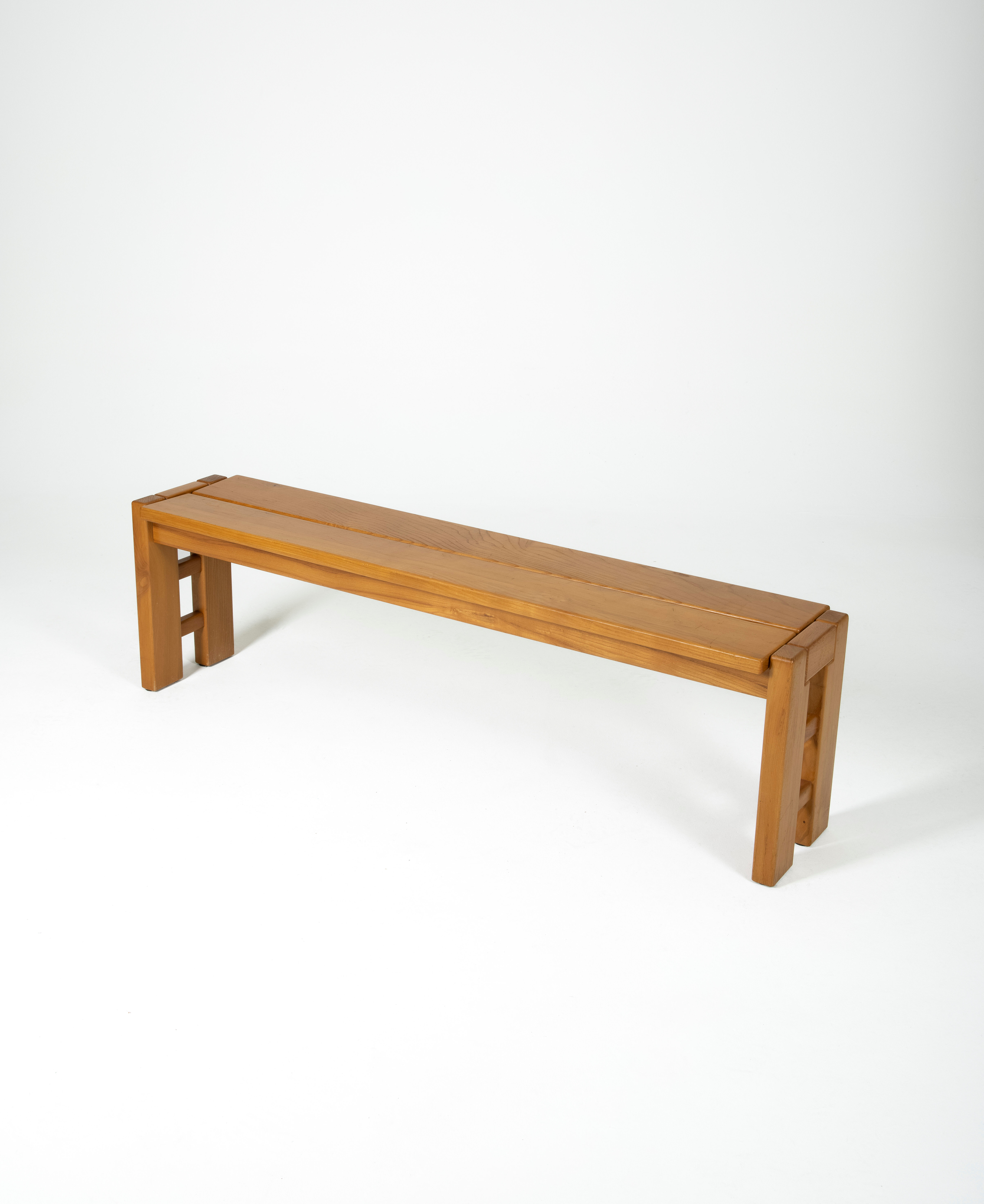 Solid elm bench, 1960s