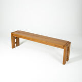 Solid elm bench, 1960s
