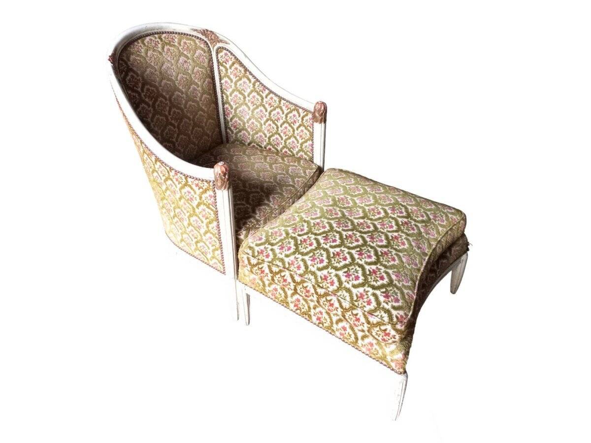 Three armchairs and an ottoman 1925 Art Deco