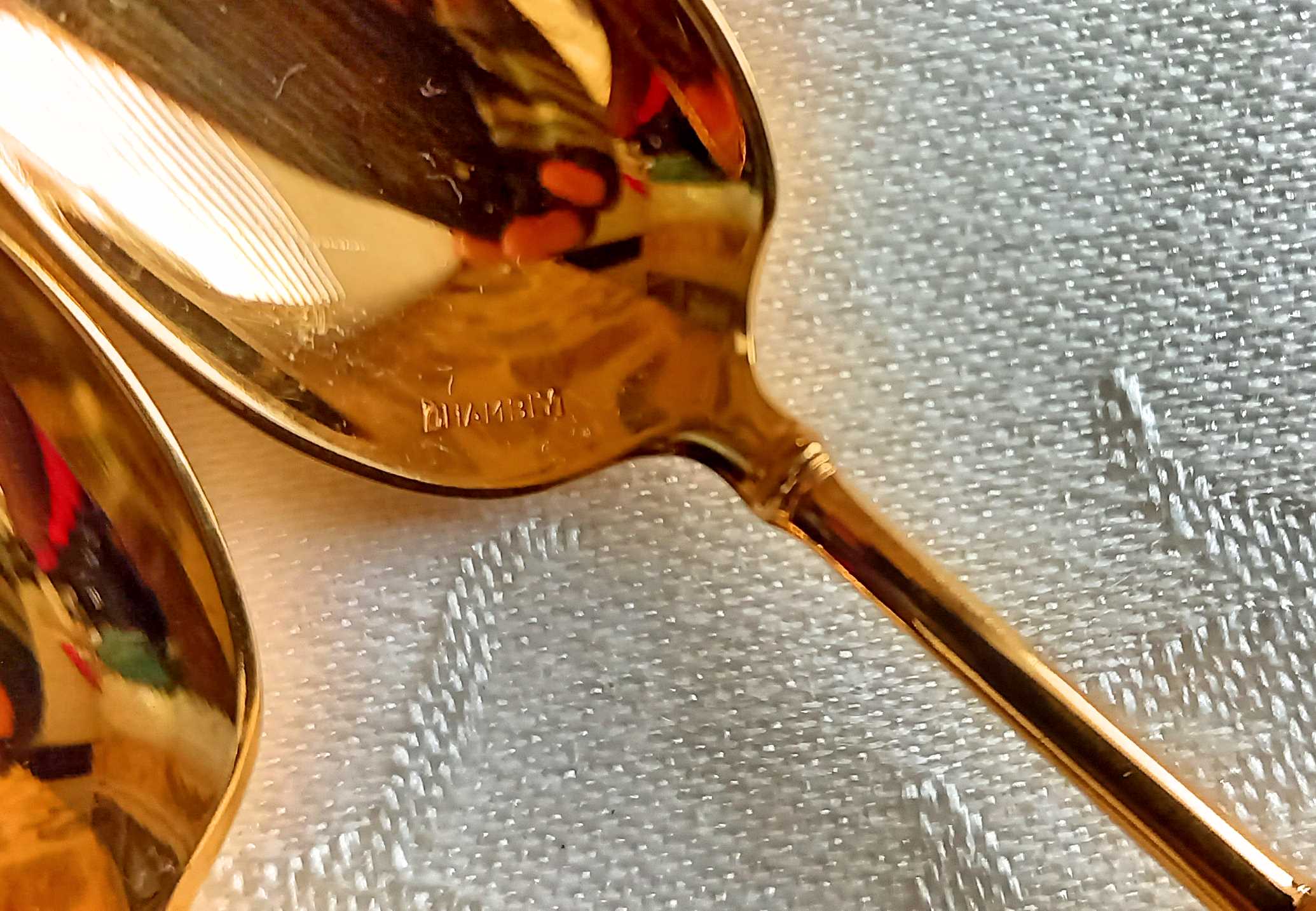Set of 5 golden coffee spoons chambly