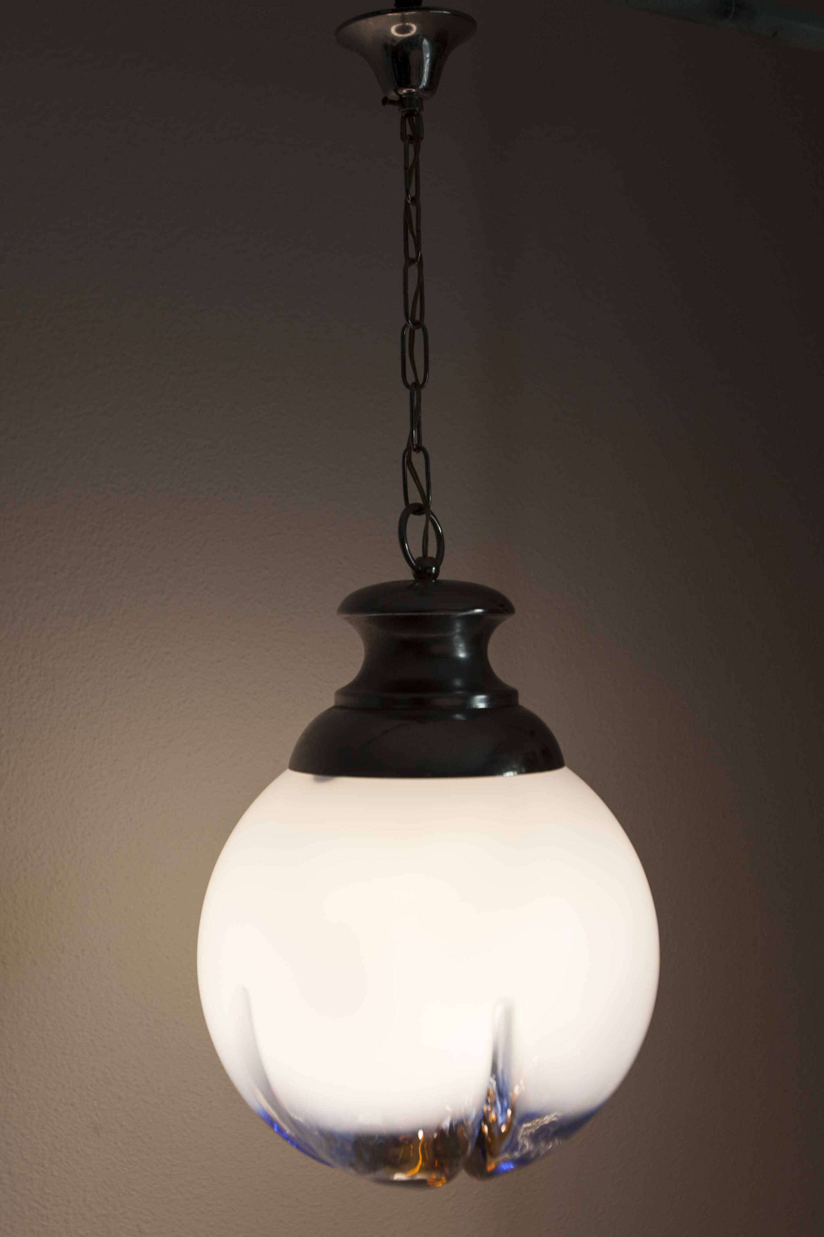 Murano glass globe pendant light Maazzega edition Italian design 70