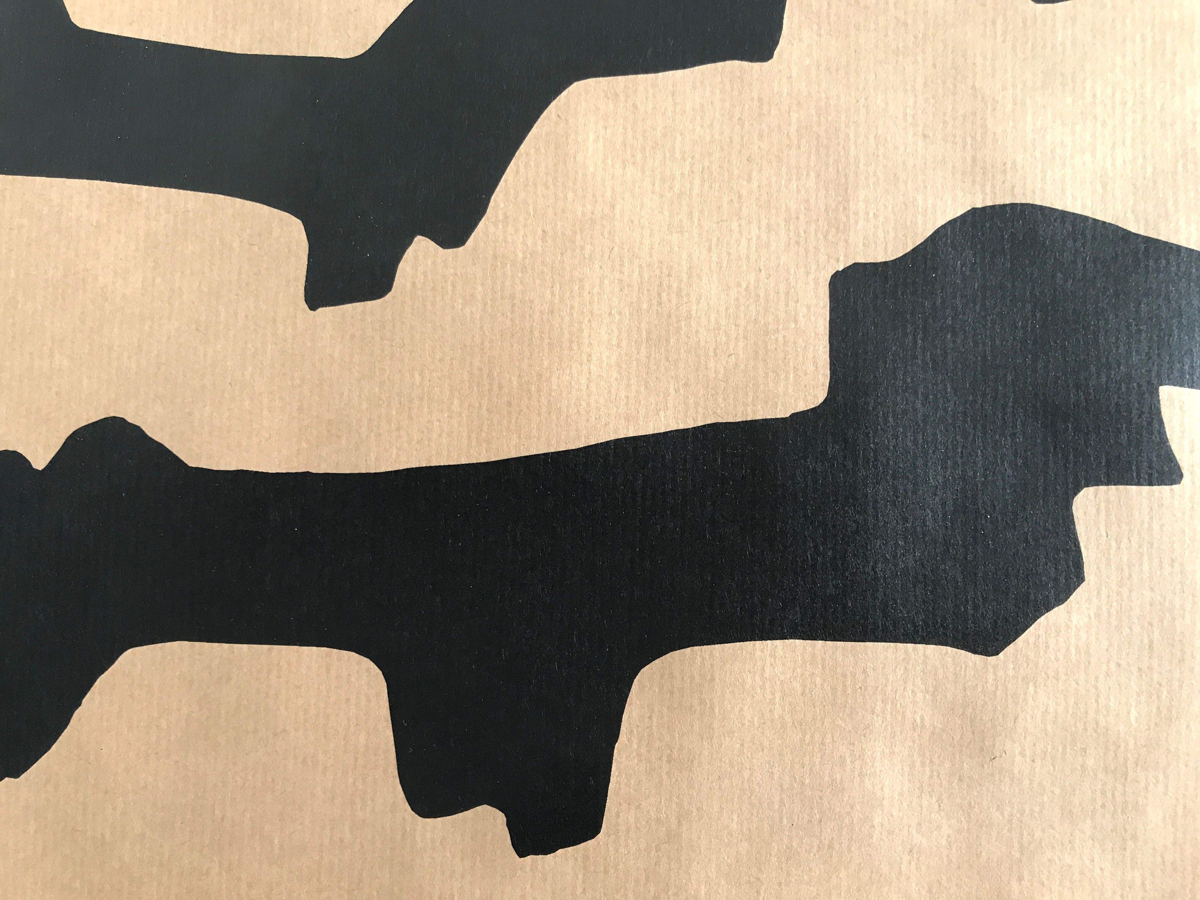 Original poster on kraft paper by Eduardo CHILLIDA, Museo de arte abstracto, 1980