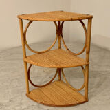 Rattan corner shelf