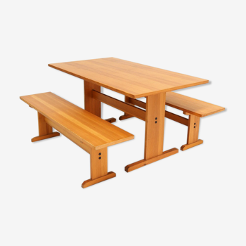 Picknick set in solid pine, 1970s