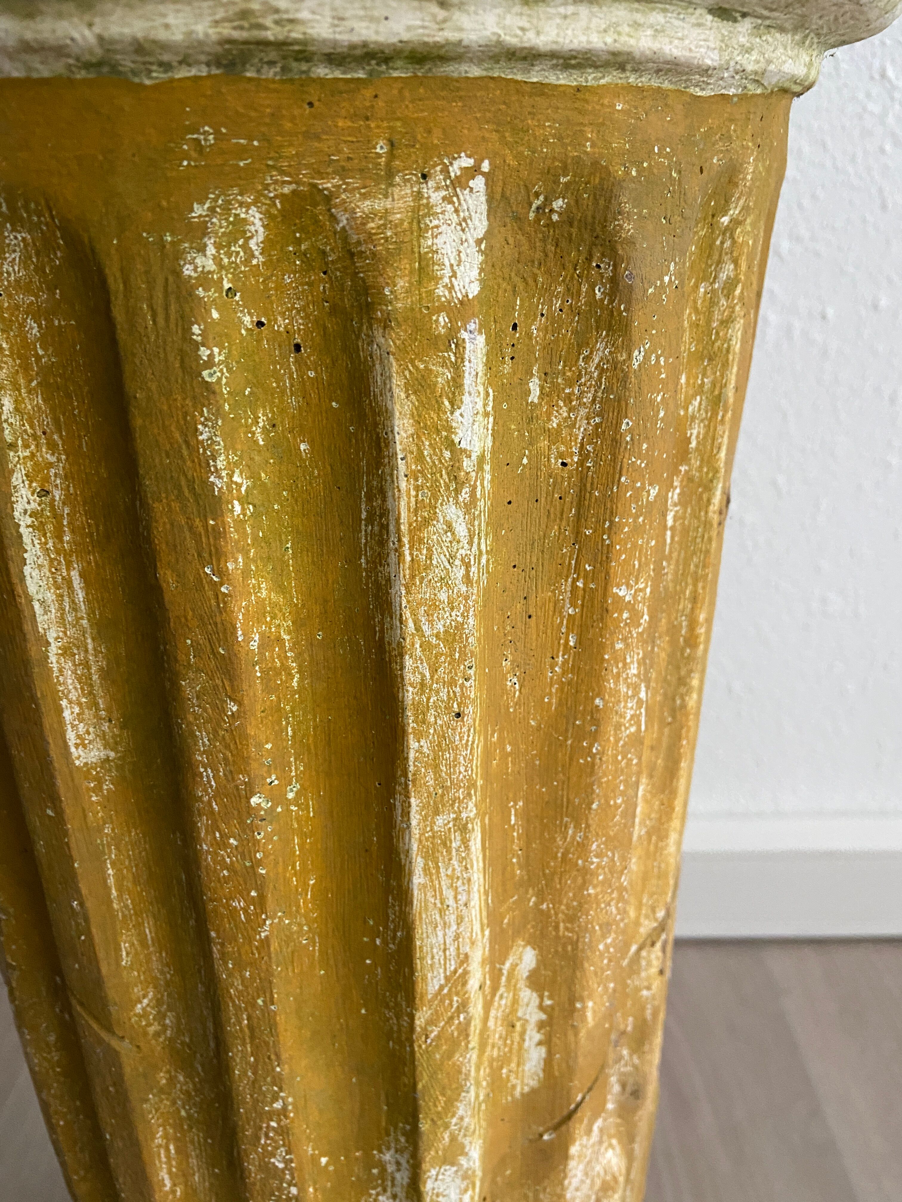 Antique Classical style column Reconstituted stone pillar Greek Roman style pedestal 1980s