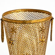 Large Mid-Century Regency umbrella stand made of gilded metal, Italy 1960s