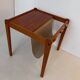 occasional table / magazine rack in teak and turbo-edged fabric