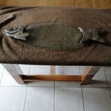 Serving plate for salmon fish dish silver plate and thick glass tray