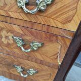 Old pair of large bedside tables in rosewood marquetry Louis XV Style