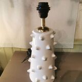 Moroccan white ceramic spiked lamp base