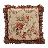 Housse de coussin de style français Tapisserie Aubusson tissée à la main Bouquet de roses florales