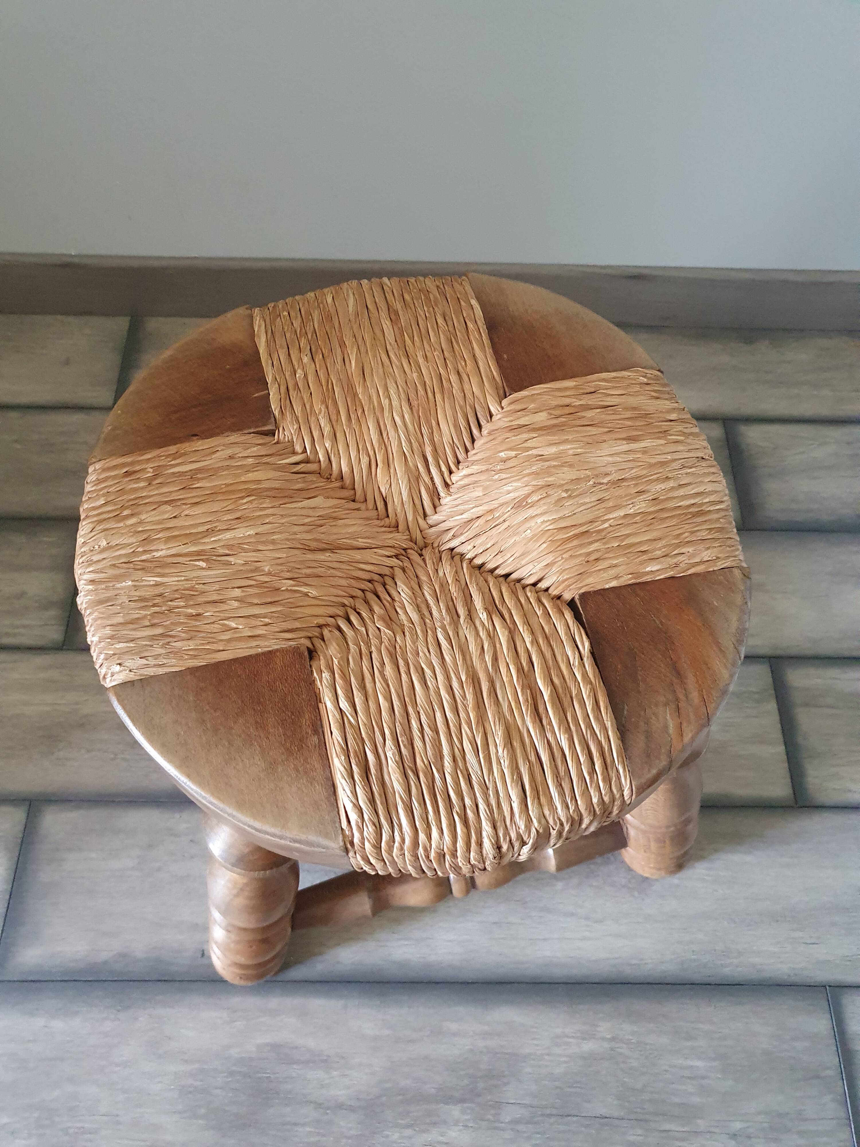 Straw chair and stool