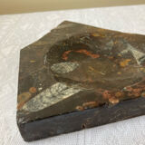 Vintage stone ashtray with orthoceras fossils