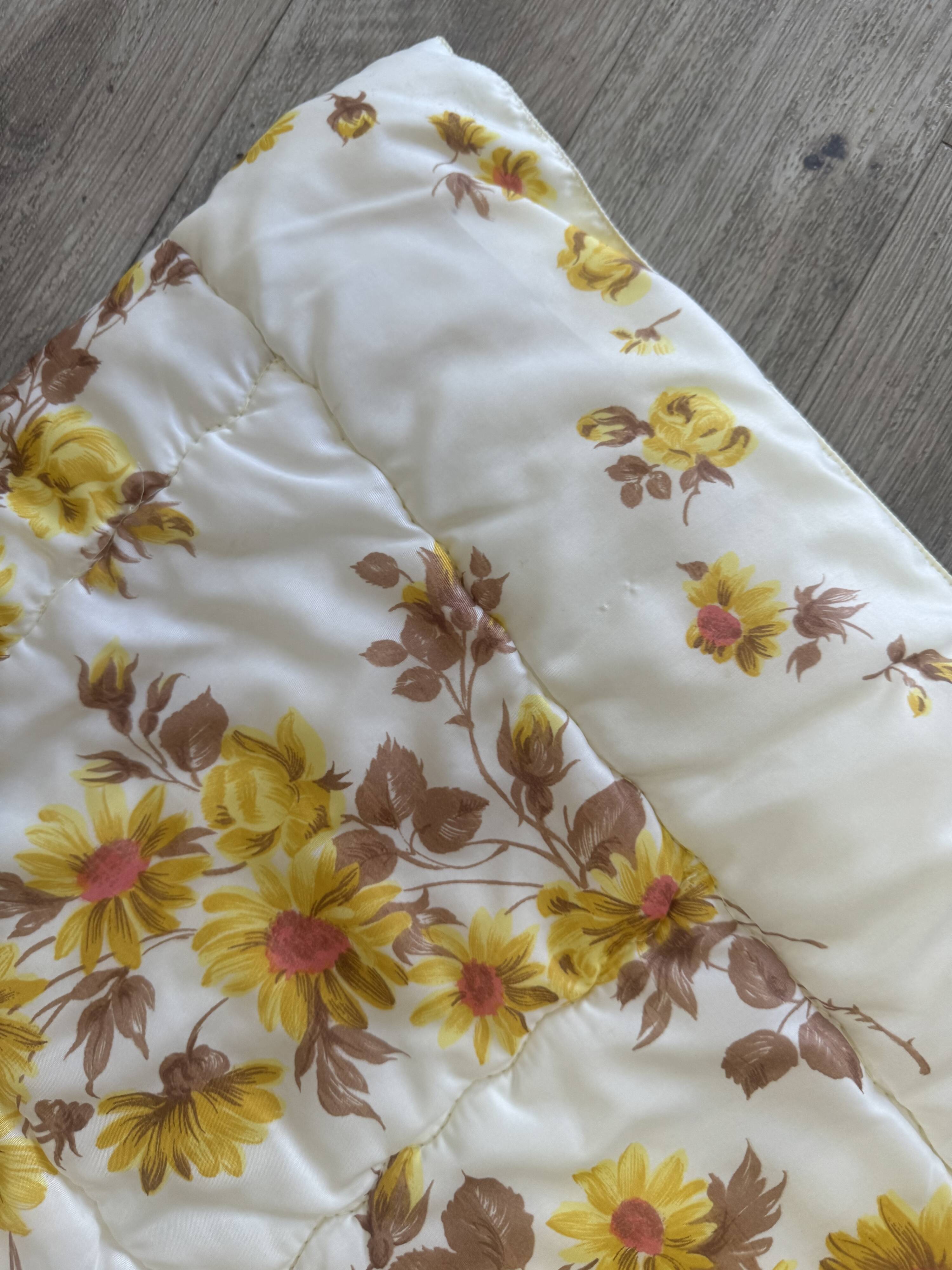 Couverture à fleurs vintage 70s