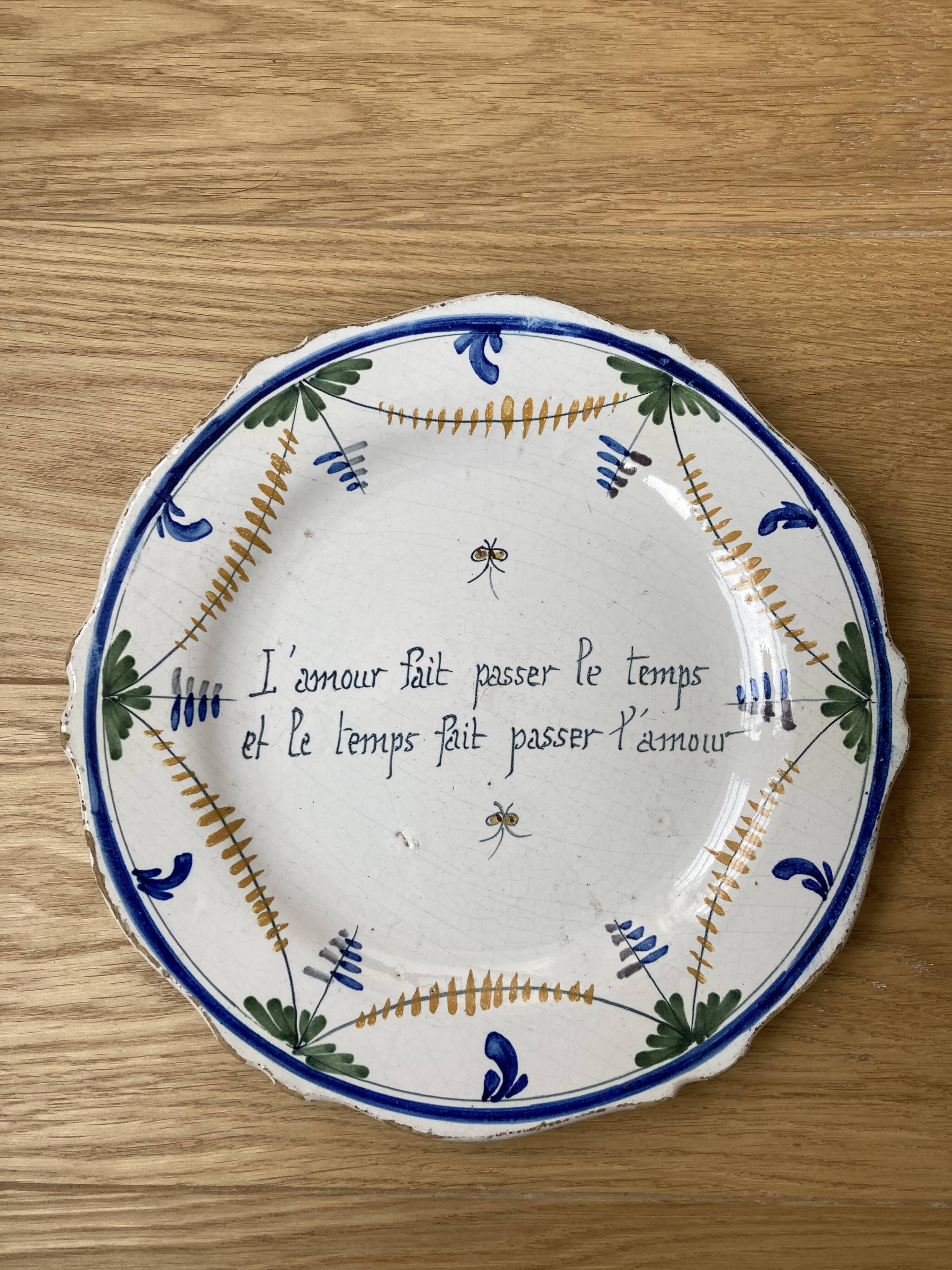 Antique earthenware plate