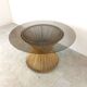Vintage bamboo and smoked glass dining table, 1980s