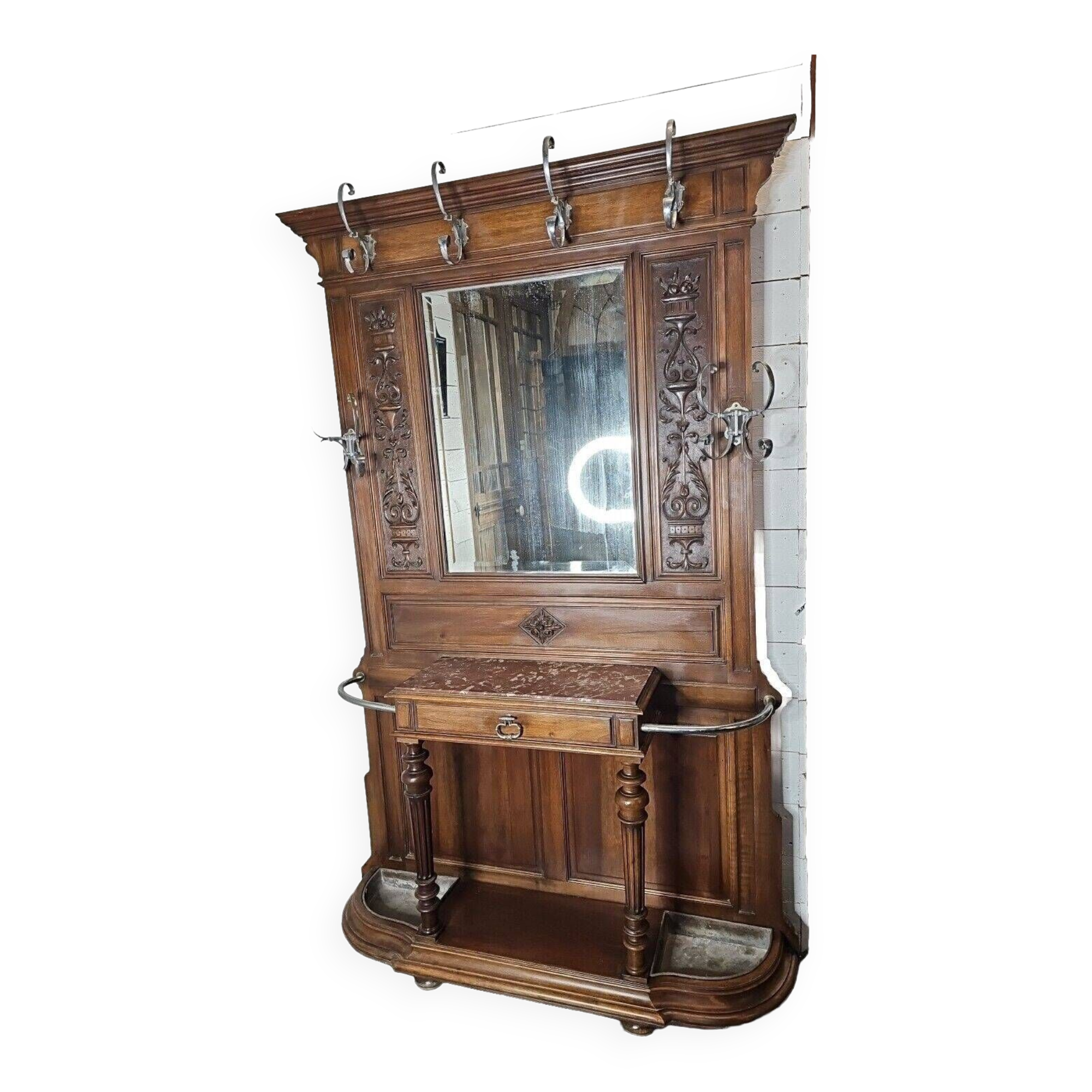 vestiaire avec console en noyer