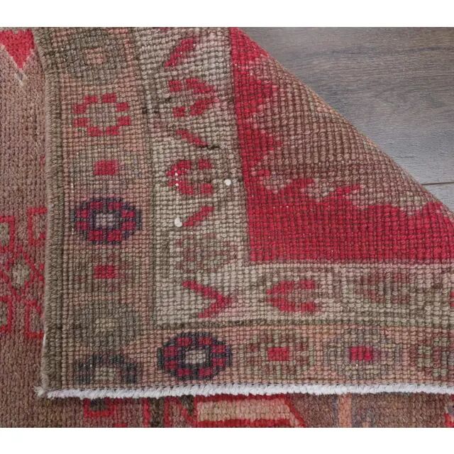 Vintage Turkish Hand-Knotted Pink Runner Rug 90x388